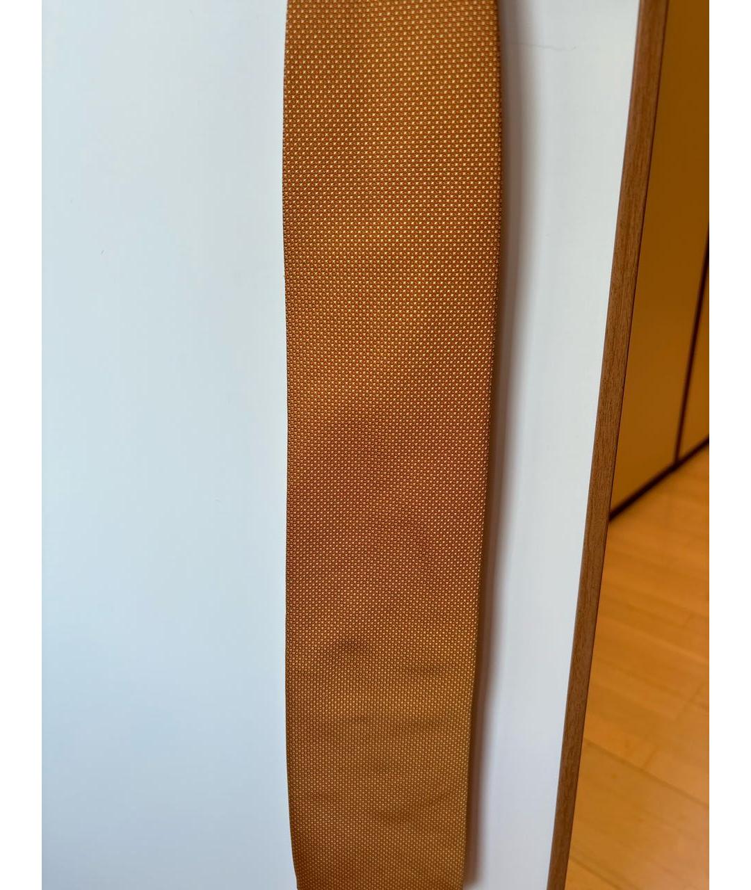 BRIONI Оранжевый шелковый галстук, фото 8