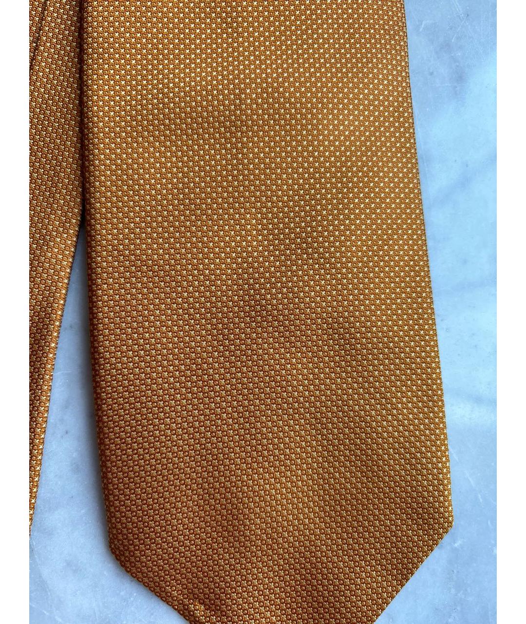 BRIONI Оранжевый шелковый галстук, фото 4