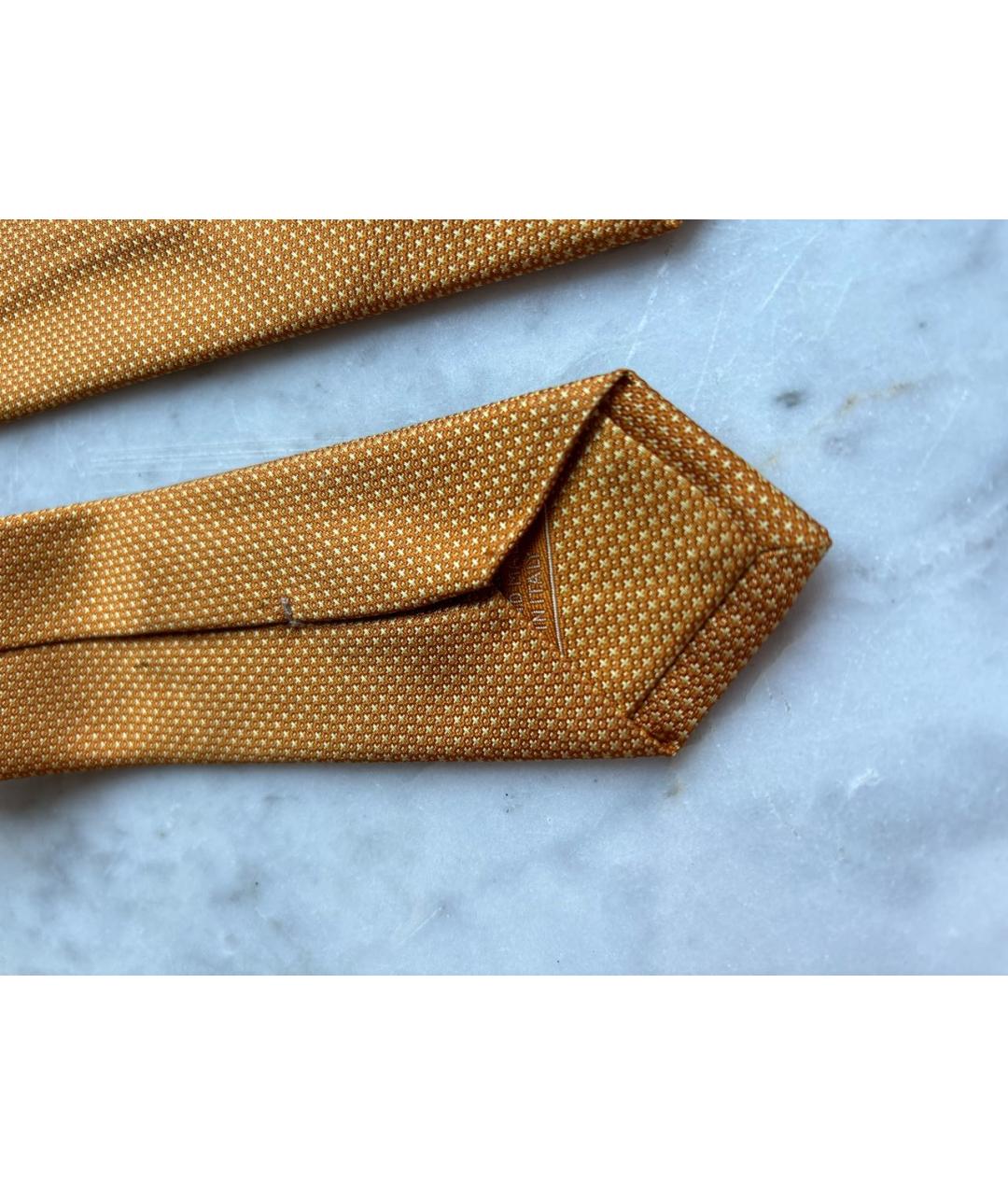 BRIONI Оранжевый шелковый галстук, фото 6