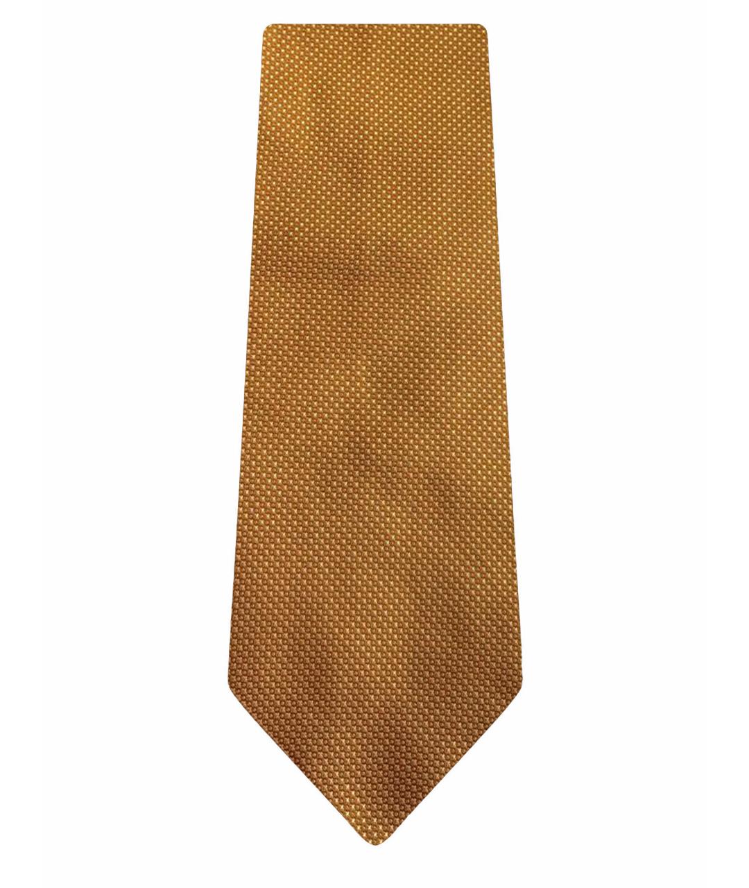 BRIONI Оранжевый шелковый галстук, фото 1