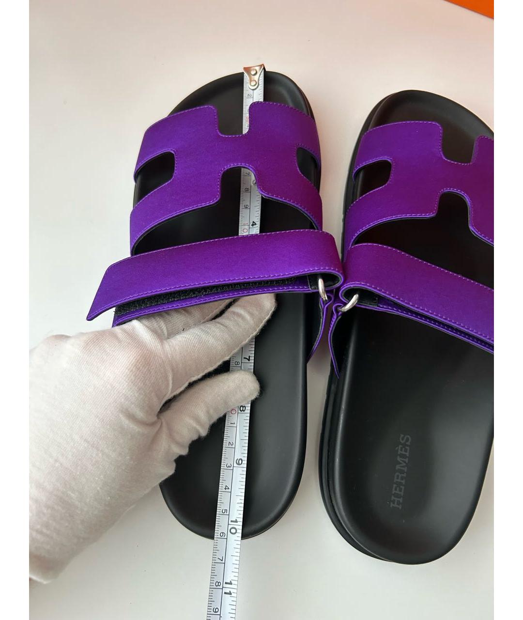 HERMES PRE-OWNED Фиолетовые шлепанцы, фото 7