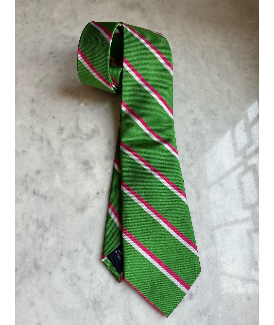 POLO RALPH LAUREN Салатовый шелковый галстук, фото 7
