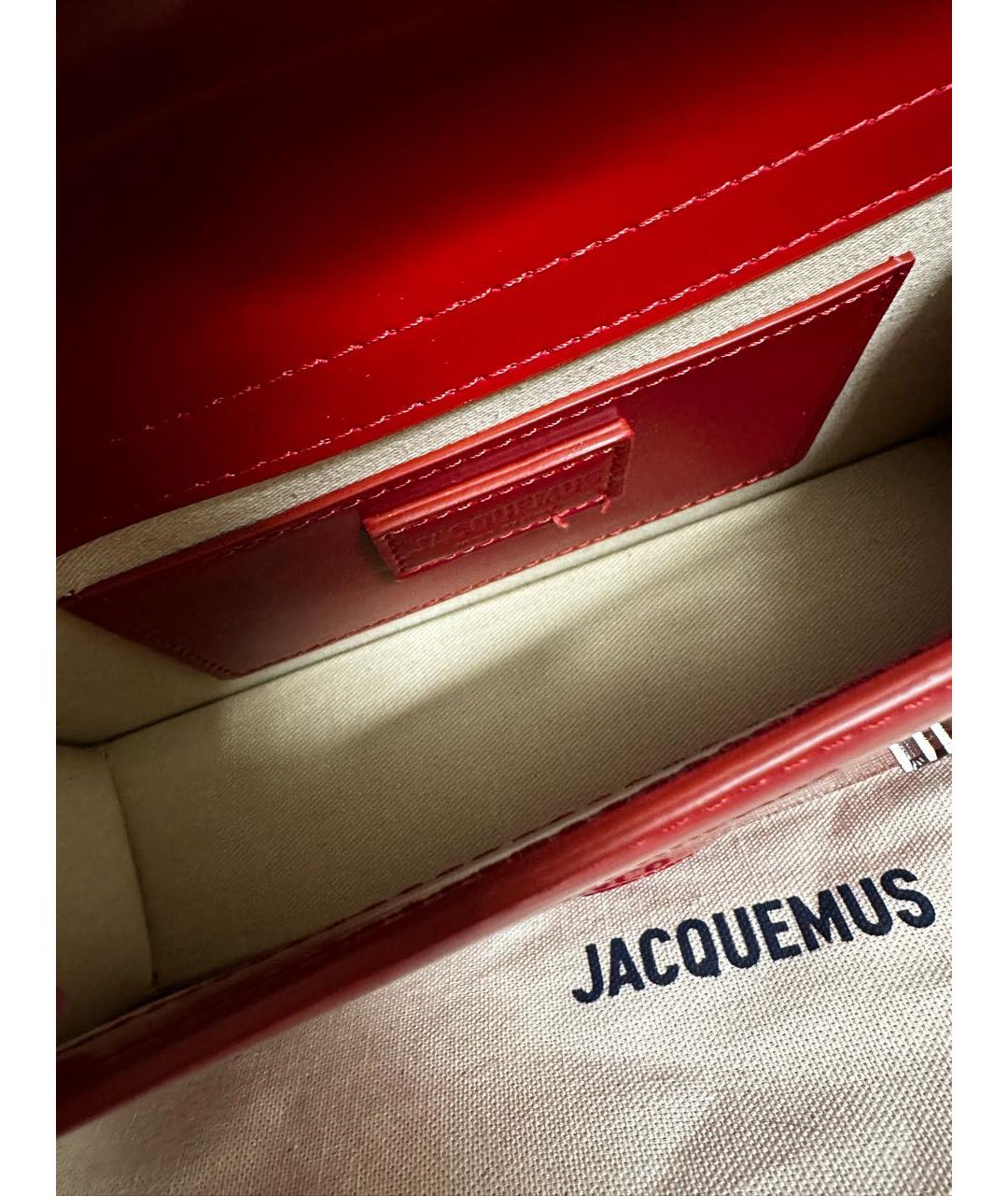 JACQUEMUS Красная сумка через плечо из лакированной кожи, фото 6