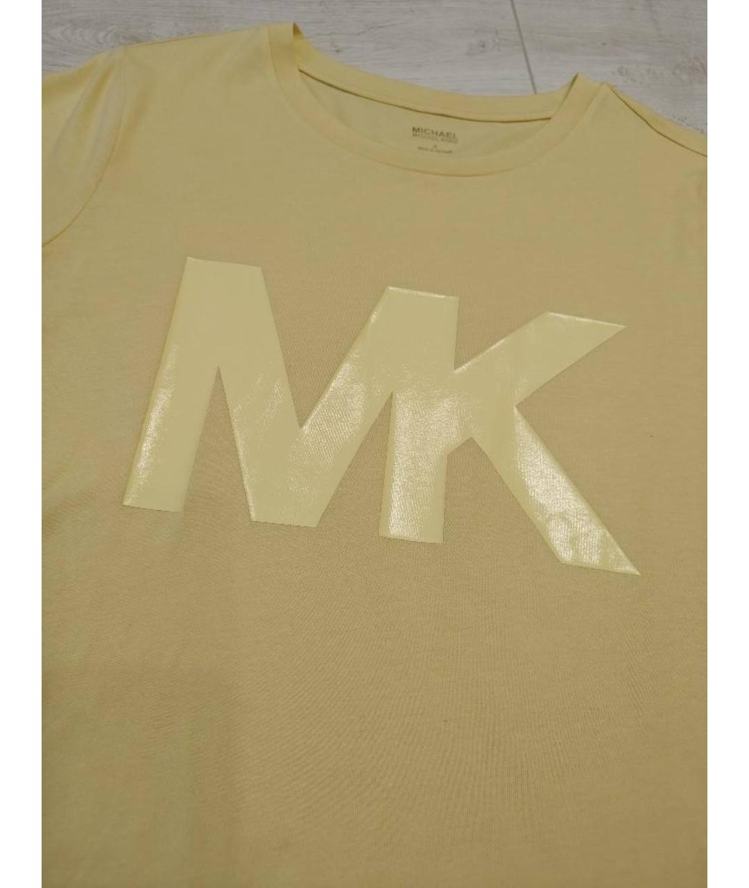 MICHAEL KORS Желтая хлопковая футболка, фото 5