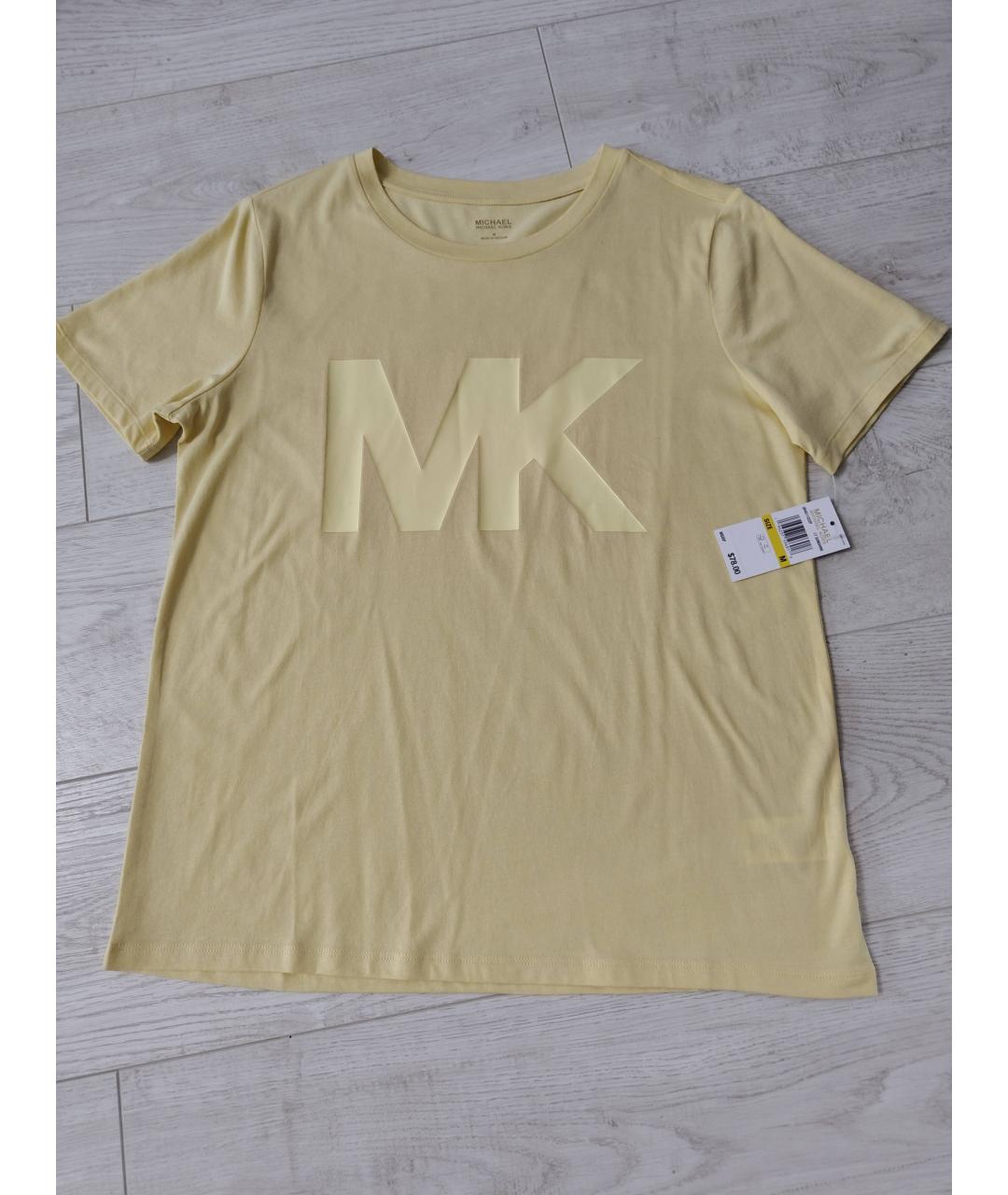 MICHAEL KORS Желтая хлопковая футболка, фото 6