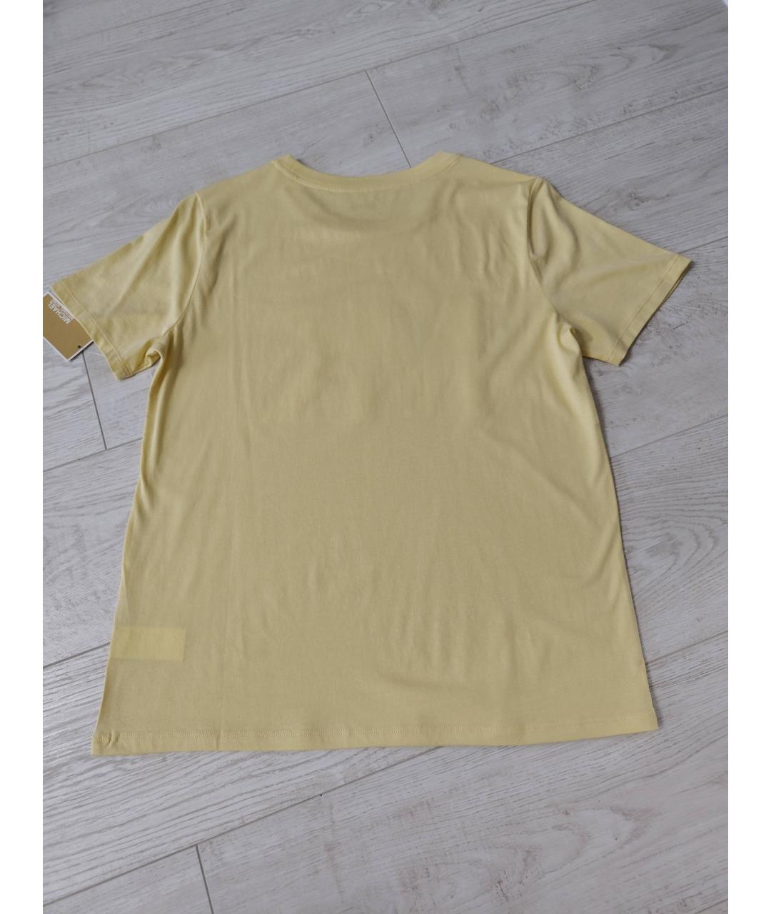 MICHAEL KORS Желтая хлопковая футболка, фото 2