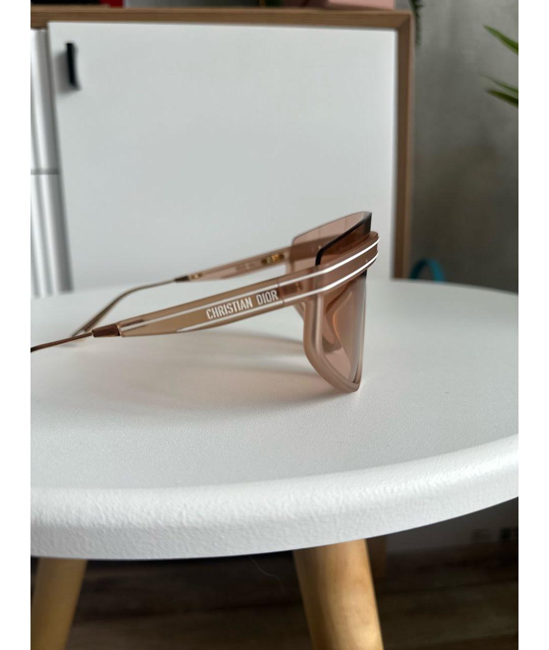 CHRISTIAN DIOR PRE-OWNED Бежевые пластиковые солнцезащитные очки, фото 3
