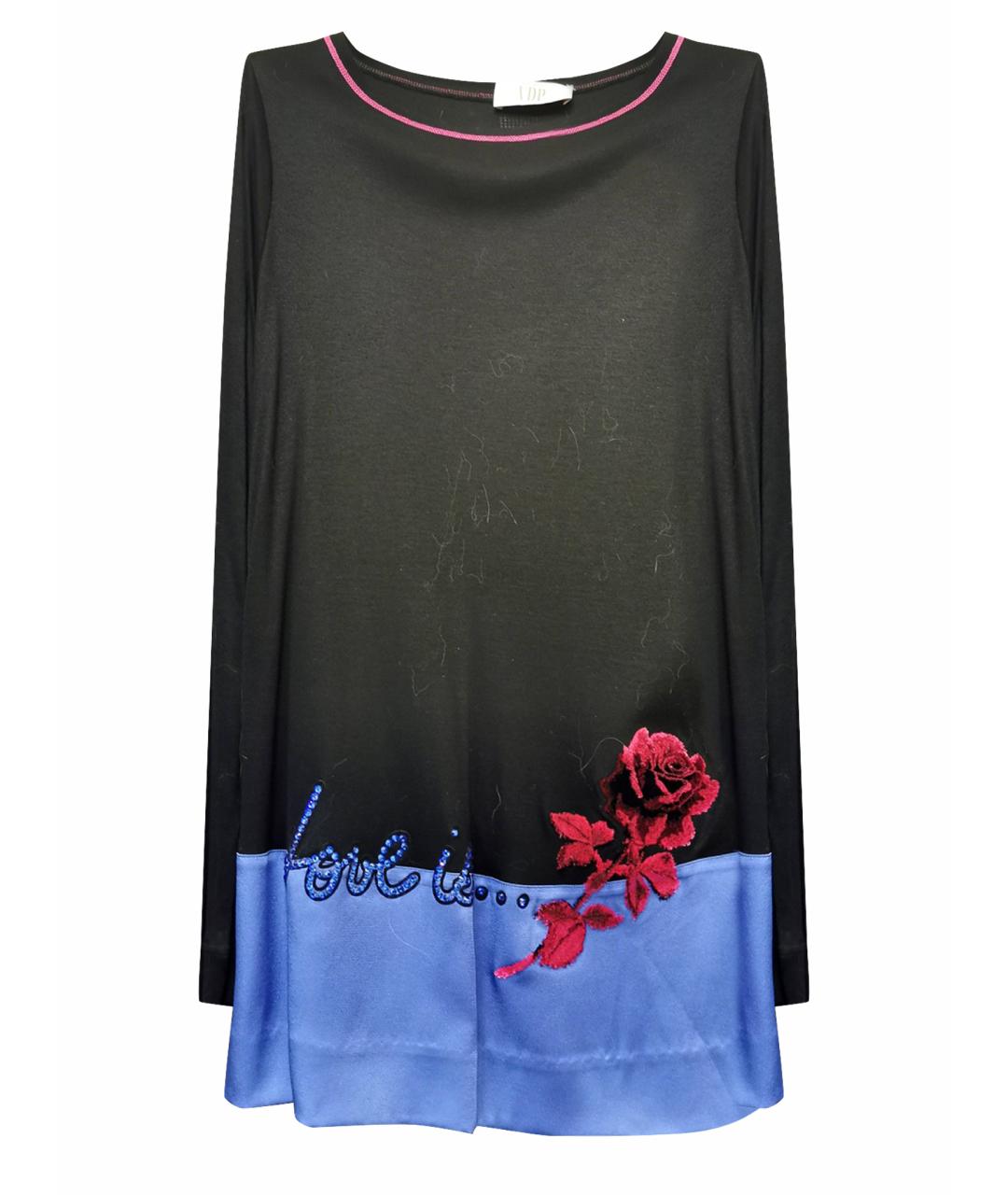 VDP Черное хлопко-эластановое платье, фото 1