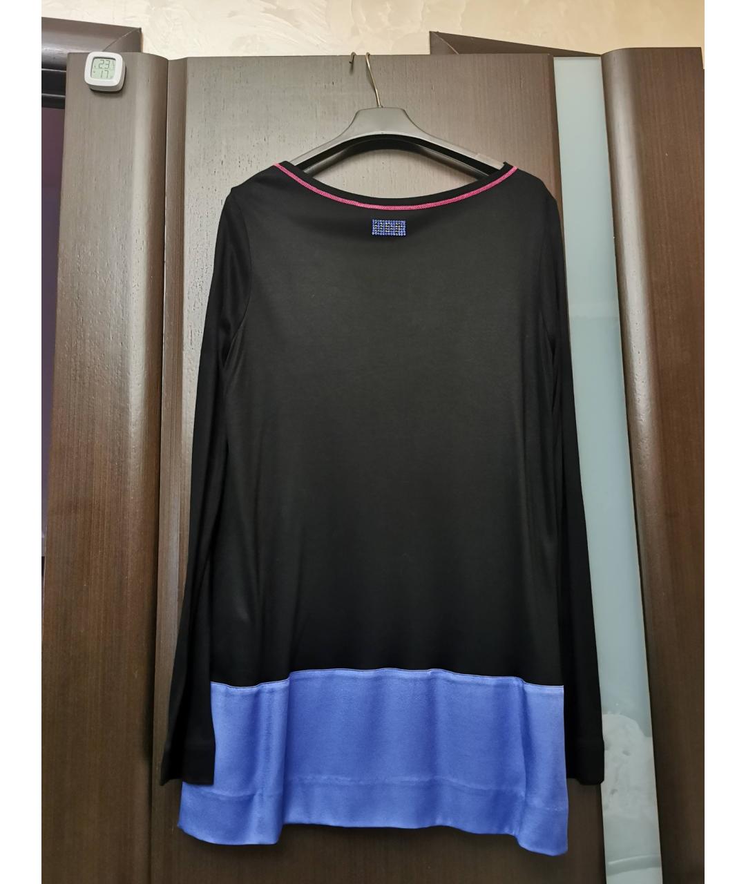 VDP Черное хлопко-эластановое платье, фото 2