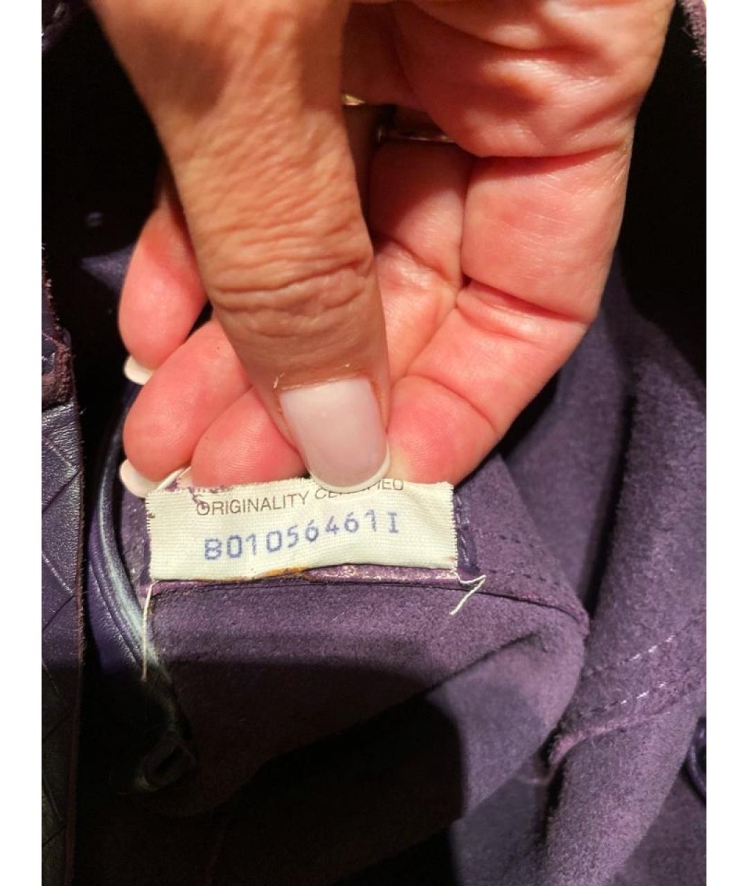 BOTTEGA VENETA Фиолетовая кожаная сумка через плечо, фото 5