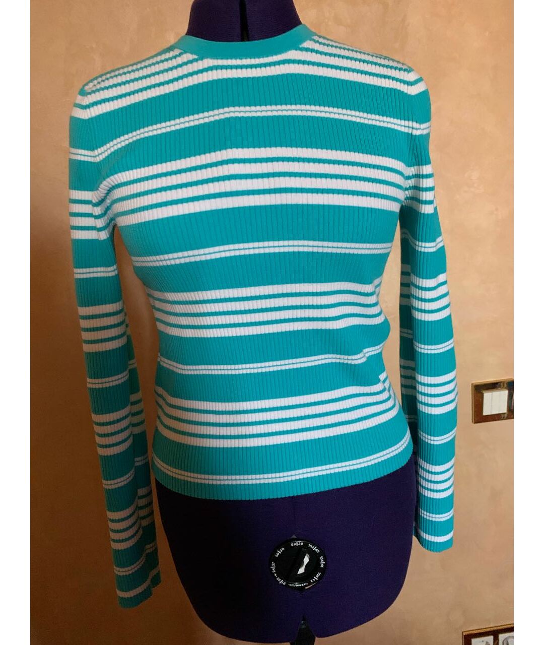 MICHAEL KORS Голубой хлопко-эластановый джемпер / свитер, фото 6