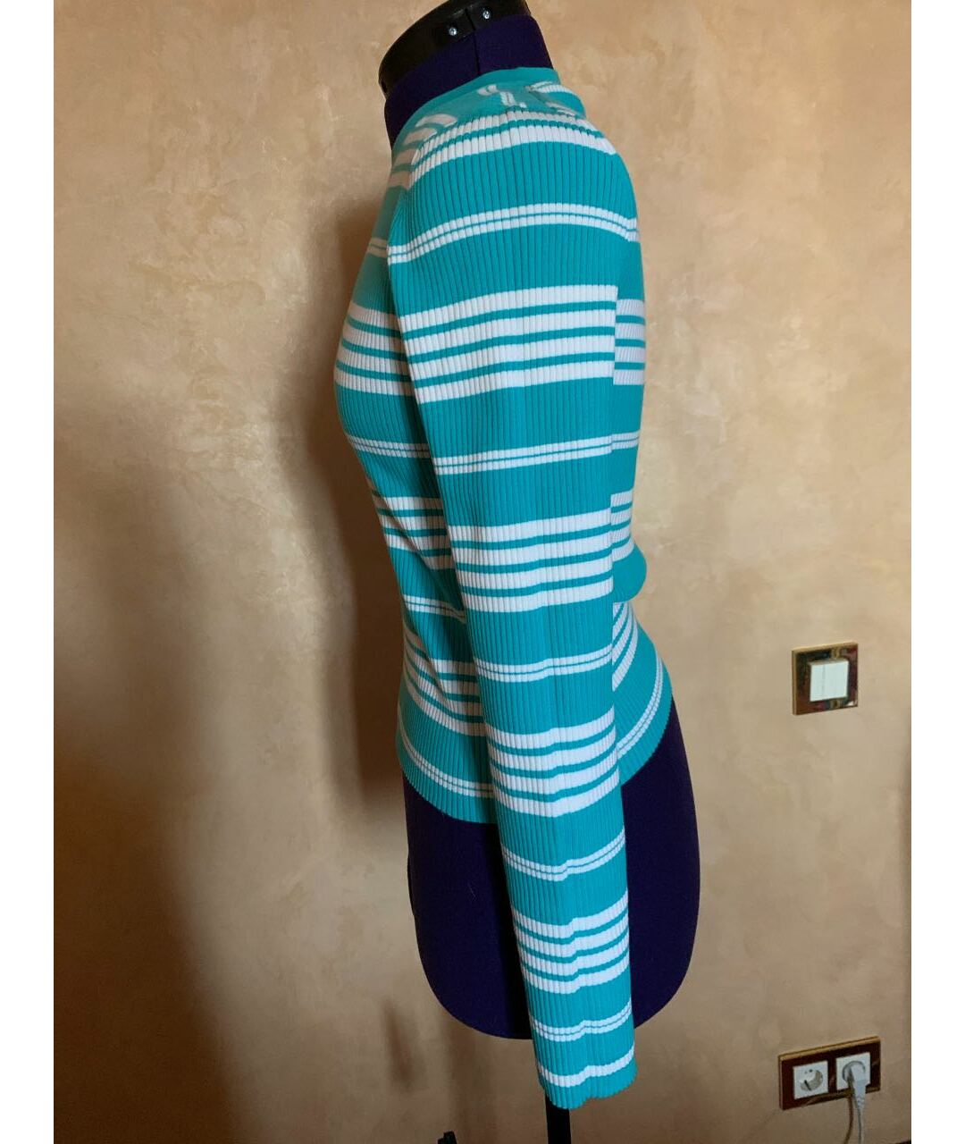 MICHAEL KORS Голубой хлопко-эластановый джемпер / свитер, фото 4