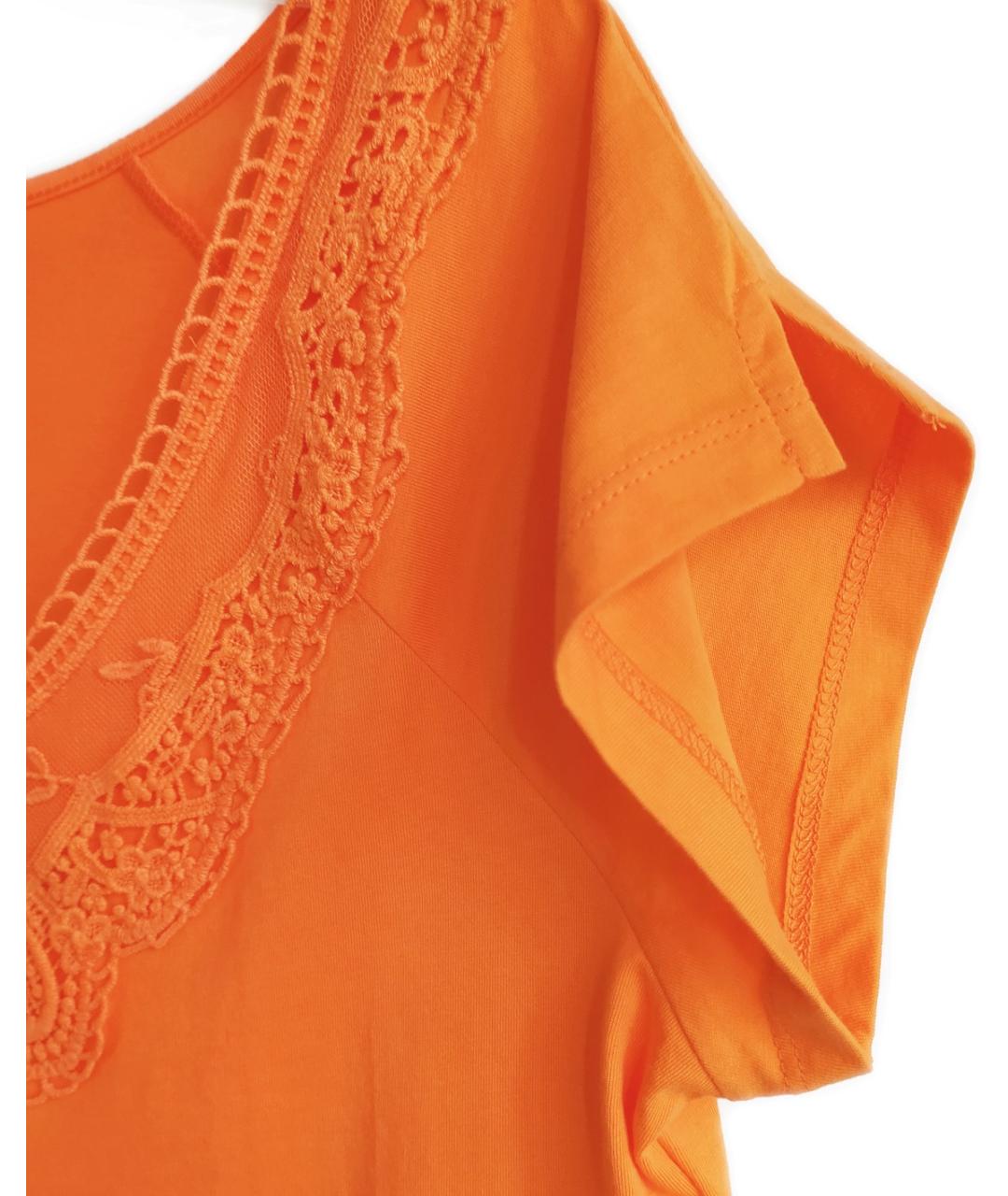 RALPH LAUREN Оранжевая хлопковая футболка, фото 6