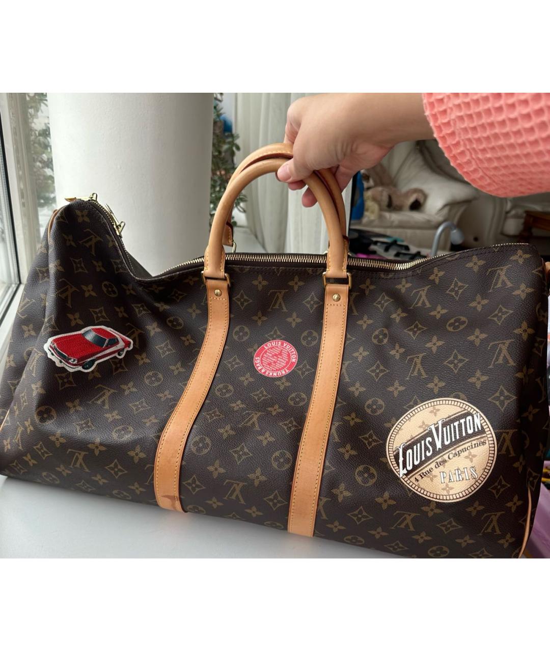 LOUIS VUITTON PRE-OWNED Коричневая дорожная/спортивная сумка, фото 2