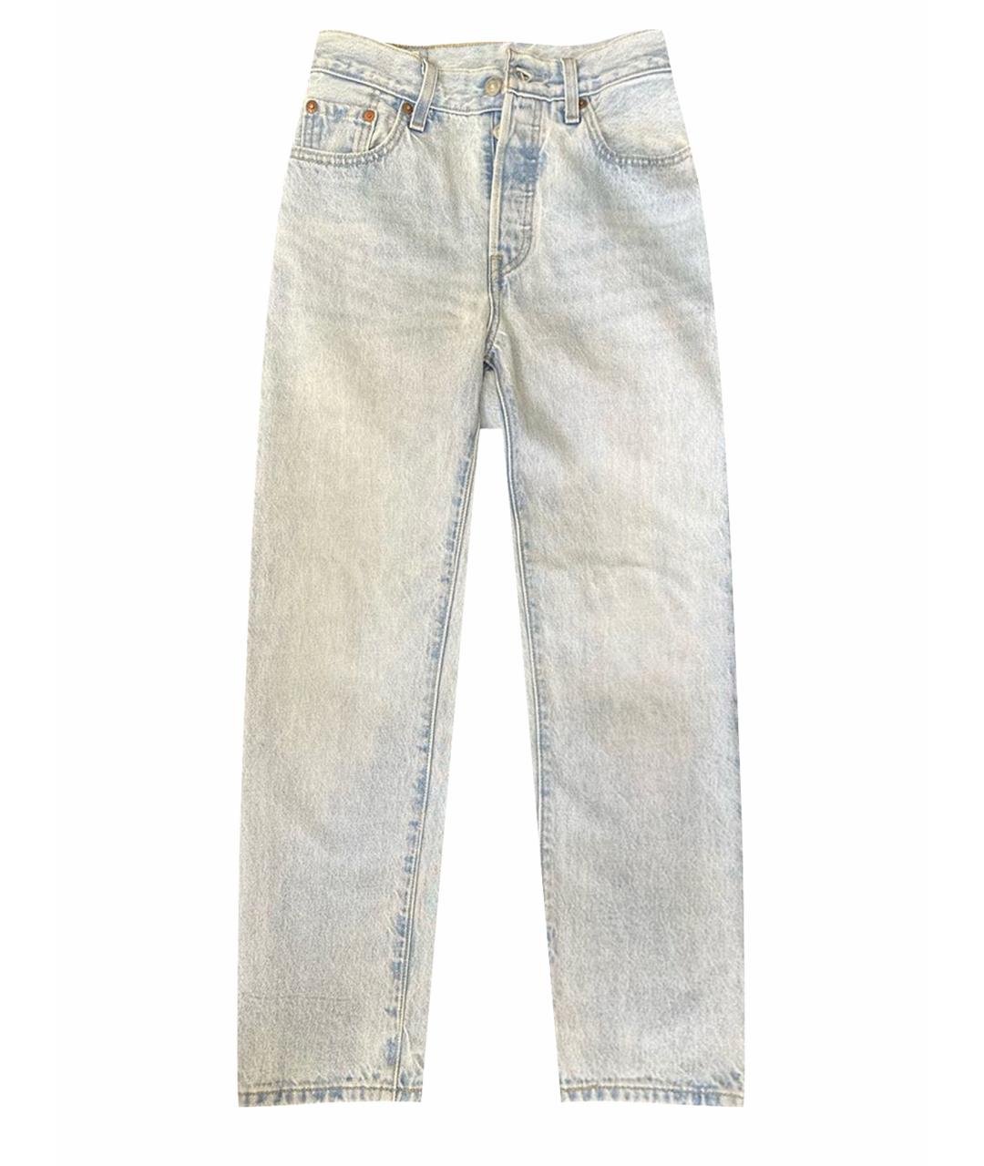 LEVI'S Голубые хлопковые прямые джинсы, фото 1