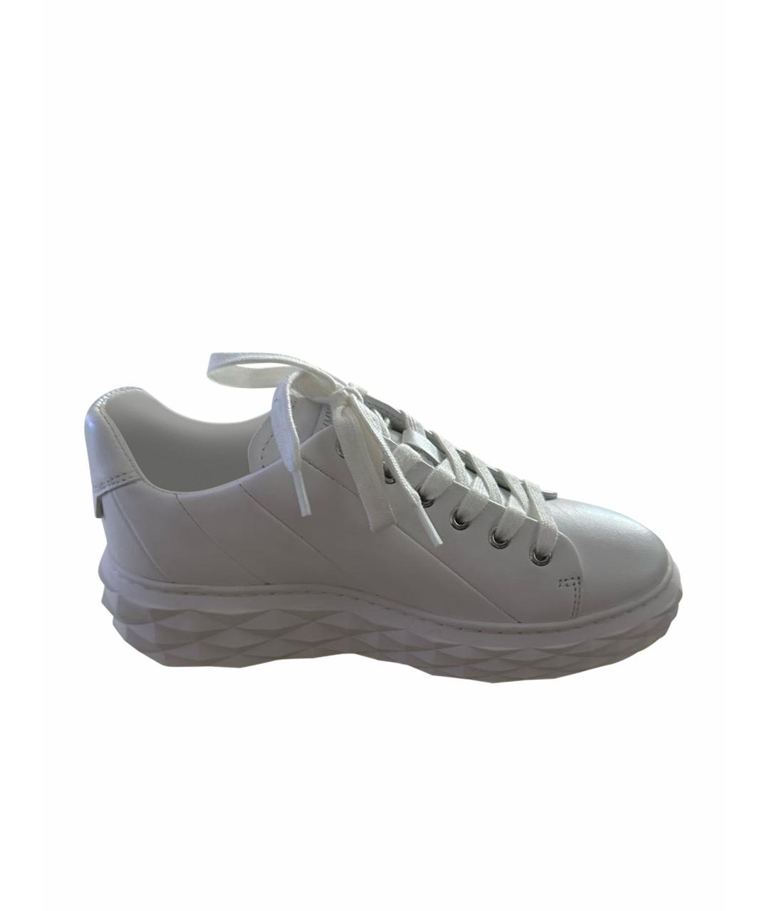 JIMMY CHOO Белые кожаные кроссовки, фото 1