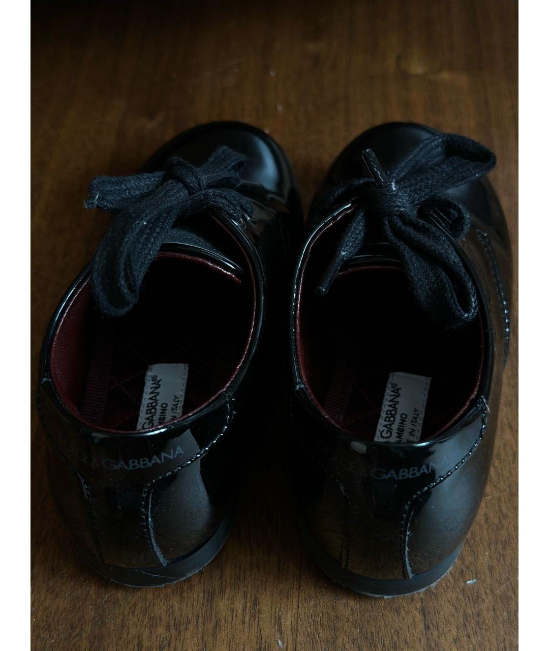 DOLCE & GABBANA KIDS Черные ботинки из лакированной кожи, фото 3