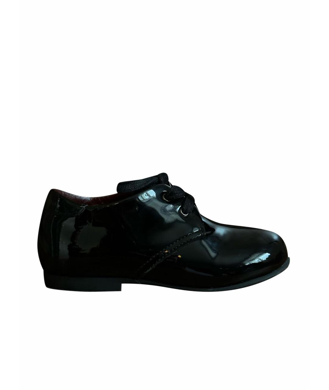 DOLCE & GABBANA KIDS Черные ботинки из лакированной кожи, фото 1