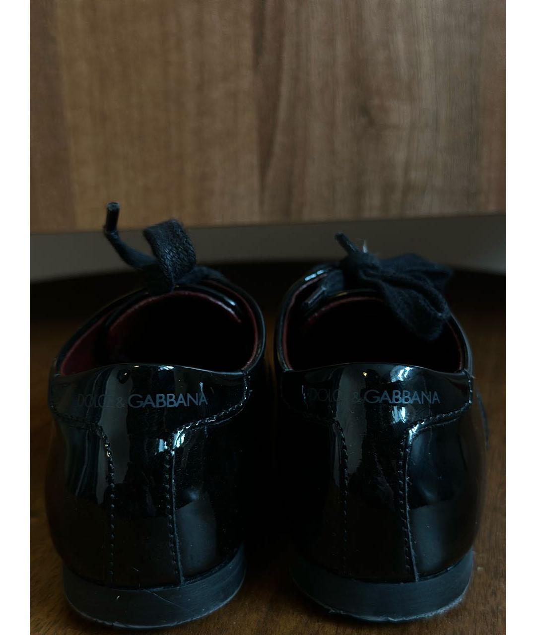 DOLCE & GABBANA KIDS Черные ботинки из лакированной кожи, фото 4