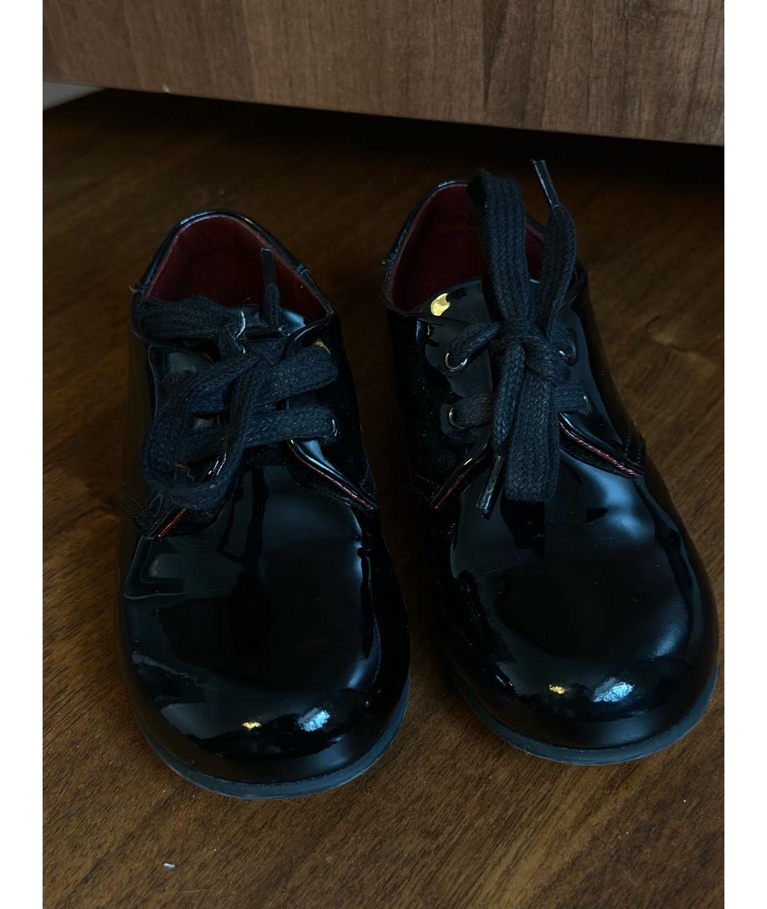 DOLCE & GABBANA KIDS Черные ботинки из лакированной кожи, фото 2