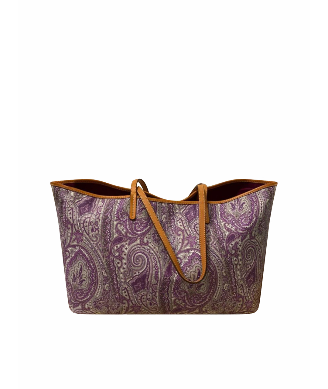ETRO Фиолетовая кожаная сумка тоут, фото 1