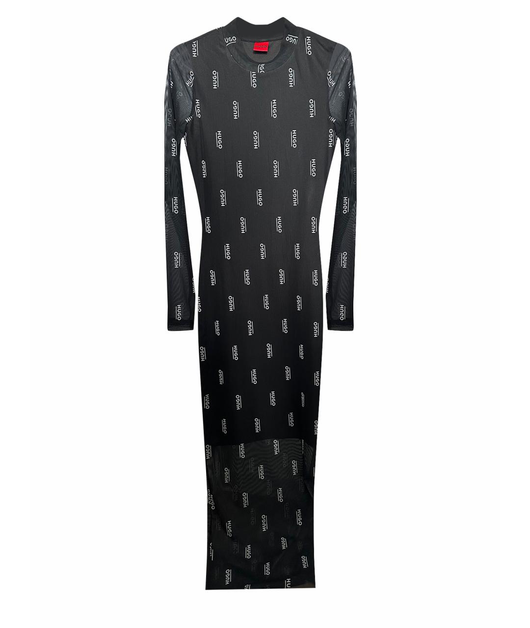 HUGO BOSS Черное полиэстеровое повседневное платье, фото 1
