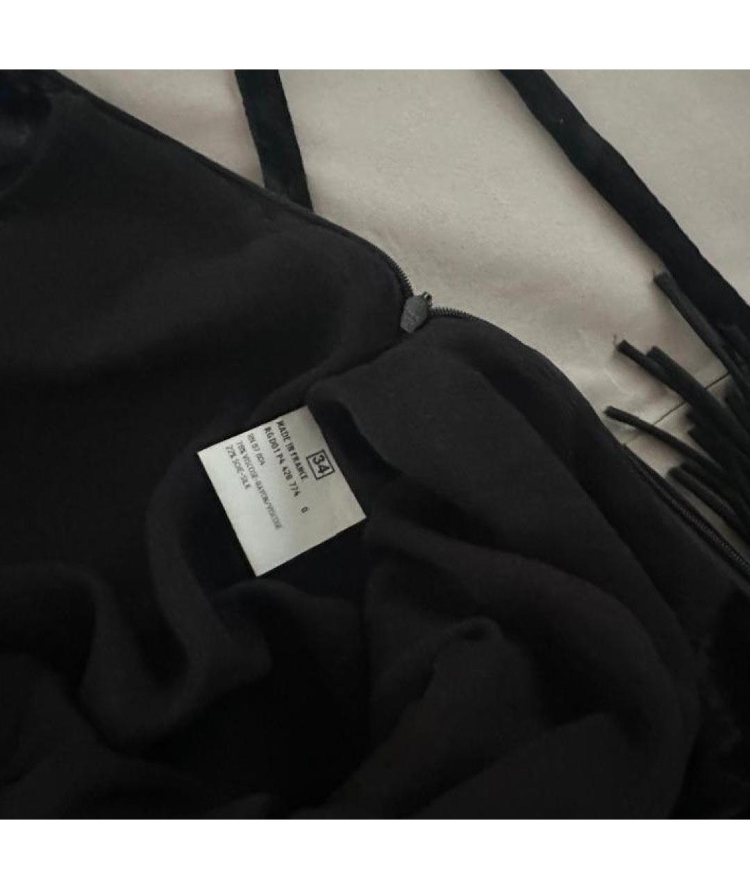 SAINT LAURENT Черная бархатная юбка миди, фото 5