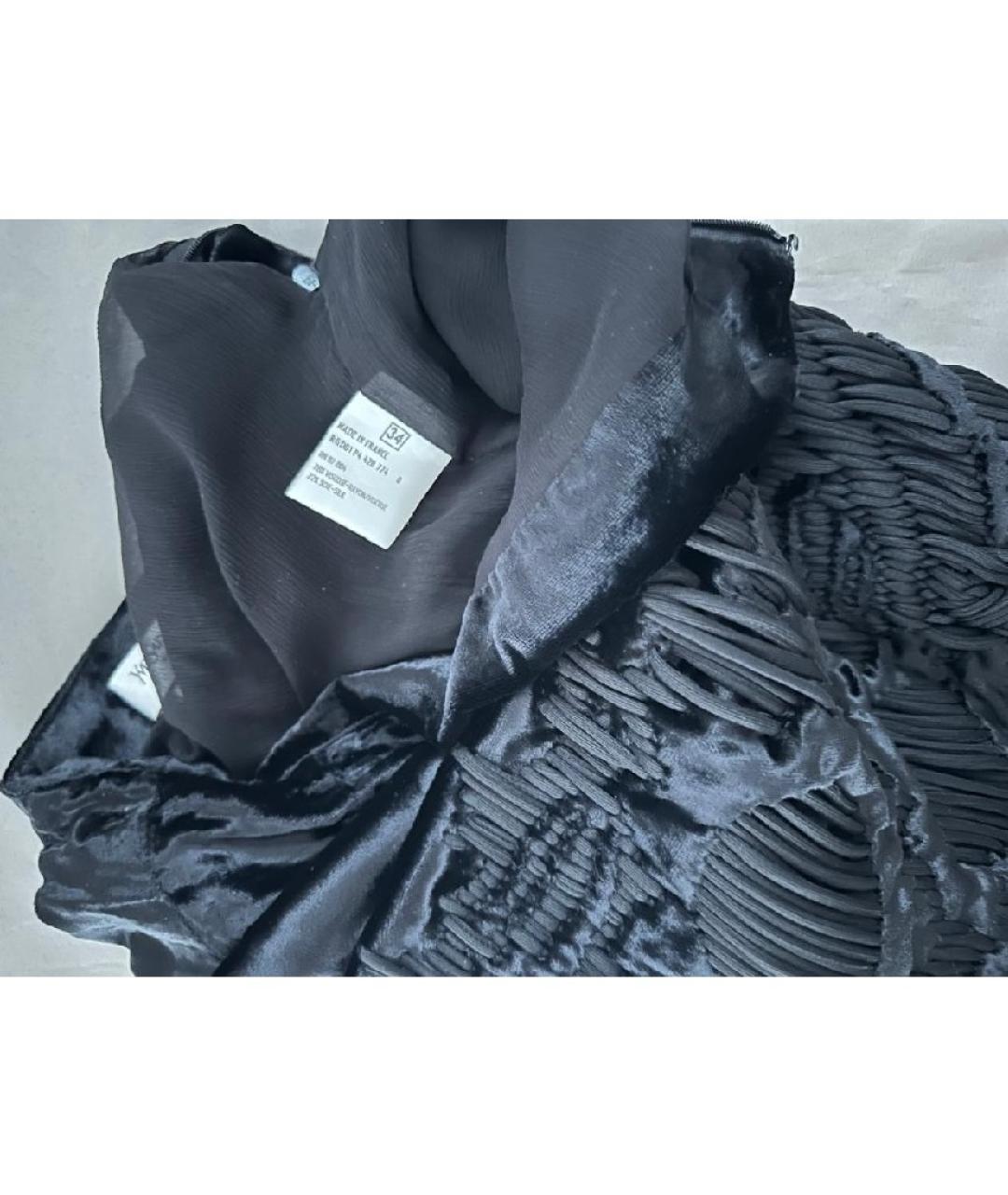 SAINT LAURENT Черная бархатная юбка миди, фото 6