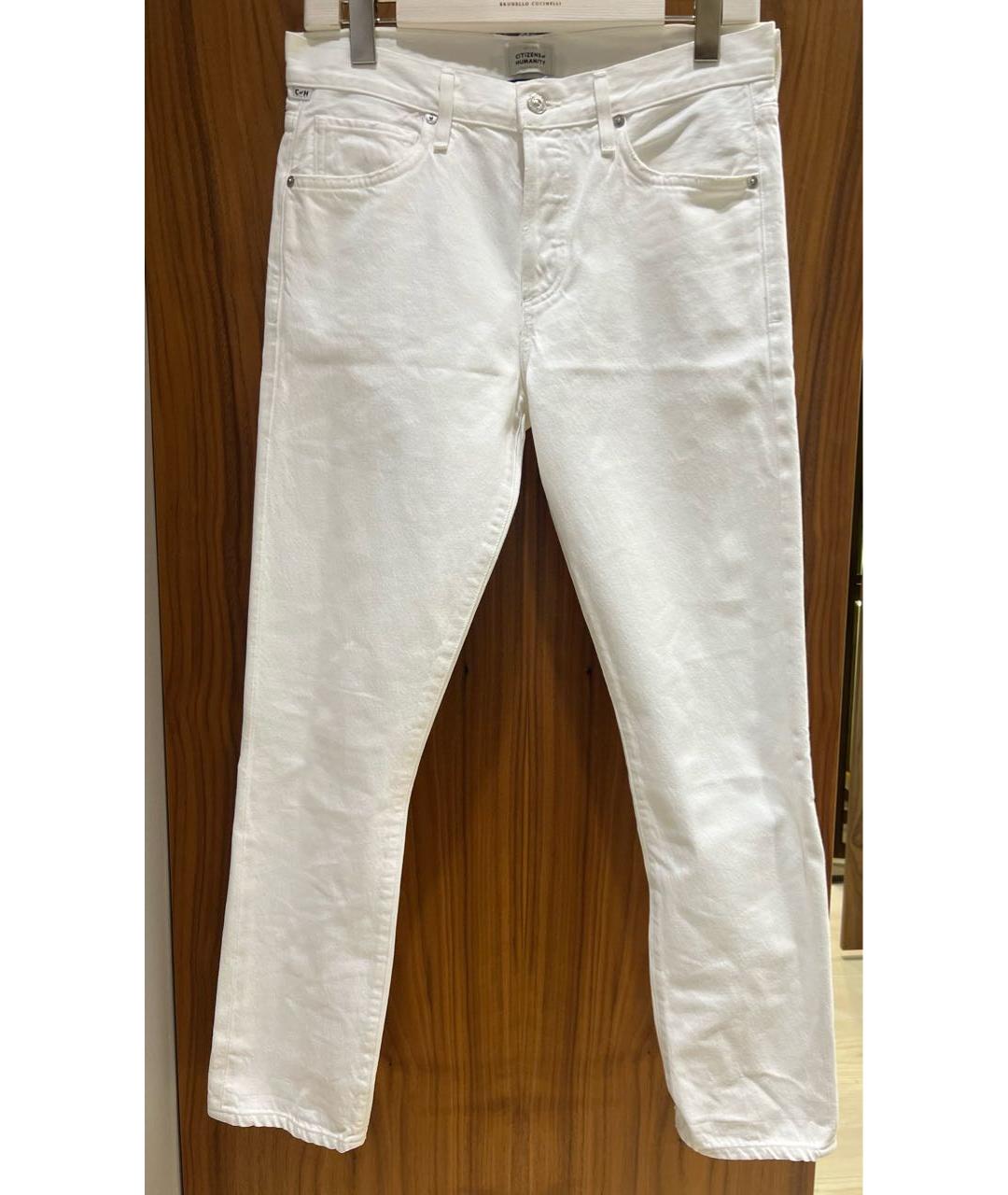 CITIZENS OF HUMANITY Белые хлопковые прямые джинсы, фото 9