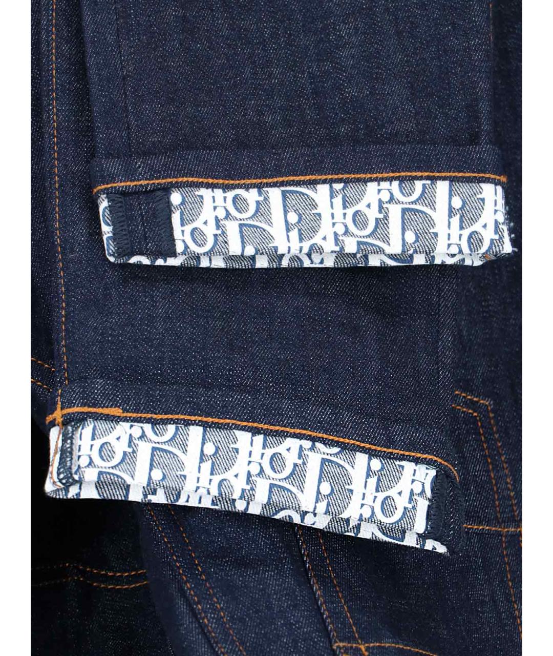 CHRISTIAN DIOR PRE-OWNED Темно-синие хлопковые джинсы скинни, фото 3