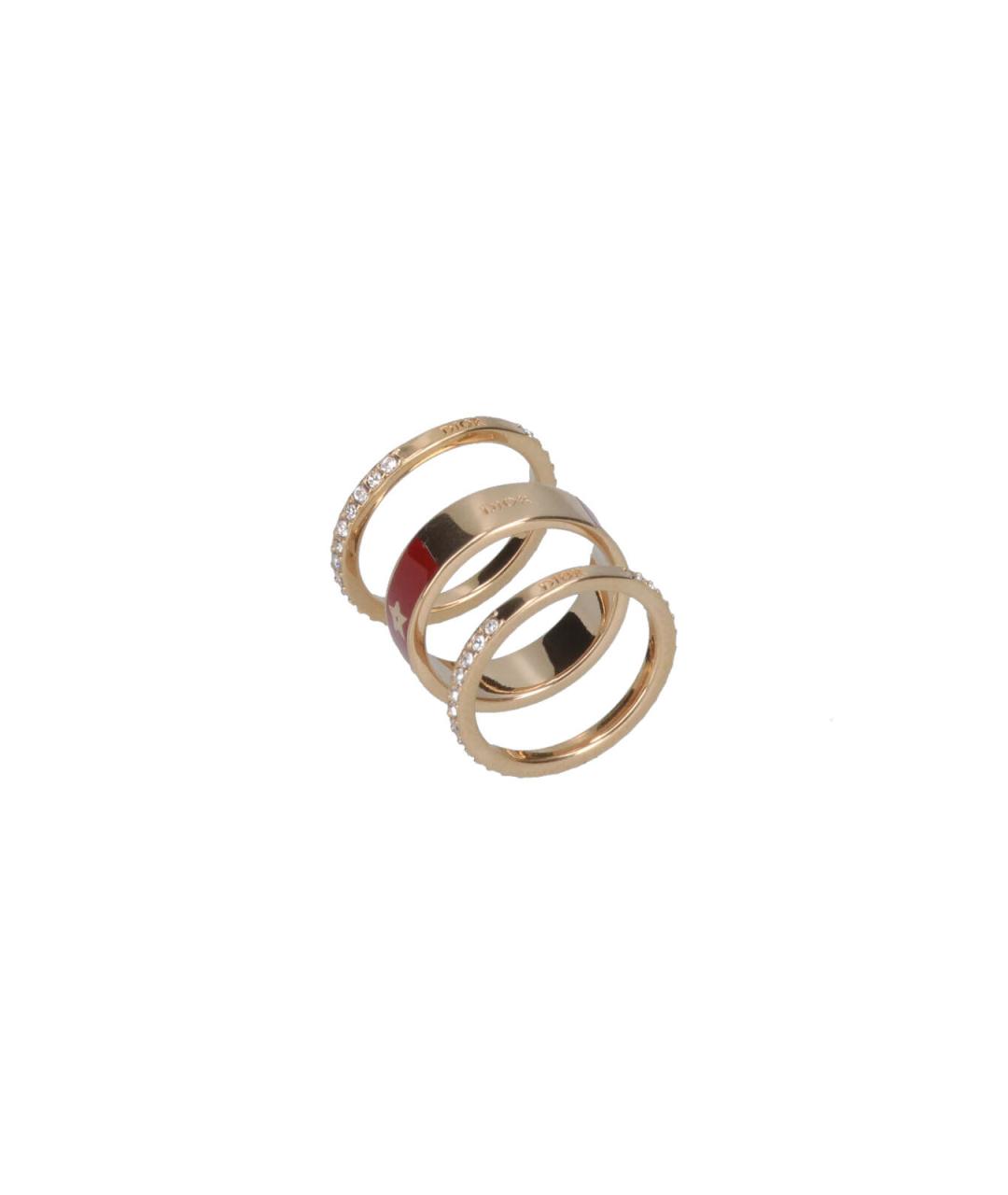 CHRISTIAN DIOR Красное металлическое кольцо, фото 2