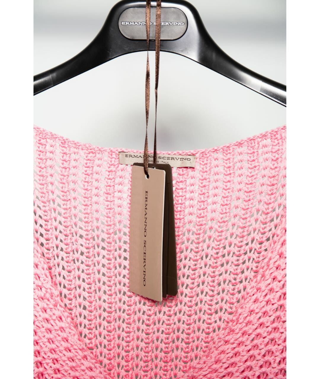 ERMANNO SCERVINO Розовый хлопко-эластановый джемпер / свитер, фото 6