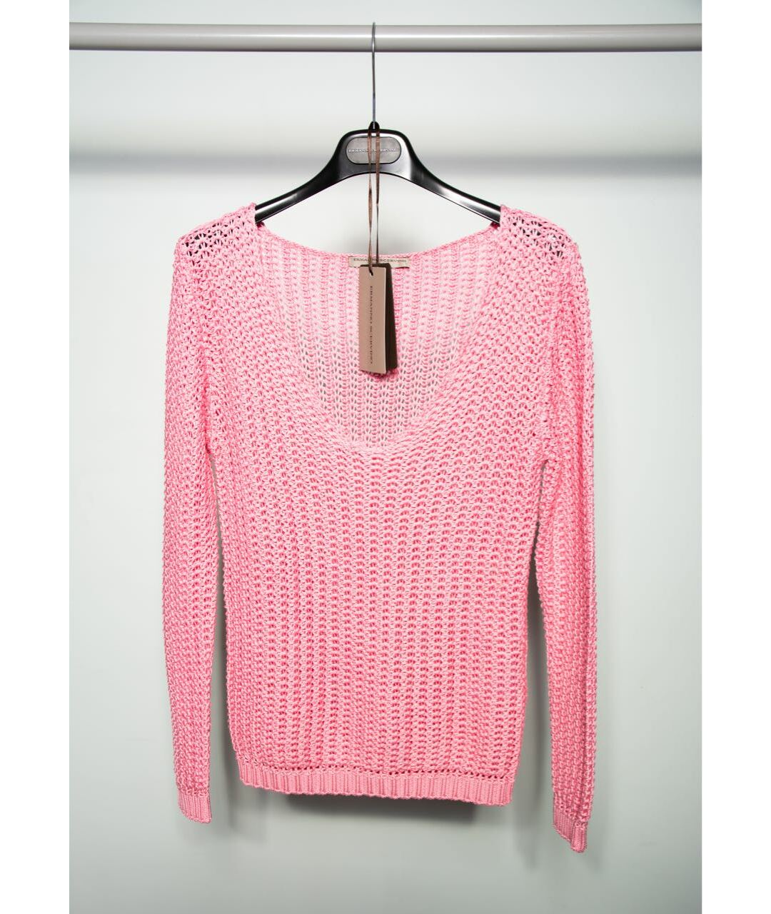 ERMANNO SCERVINO Розовый хлопко-эластановый джемпер / свитер, фото 8