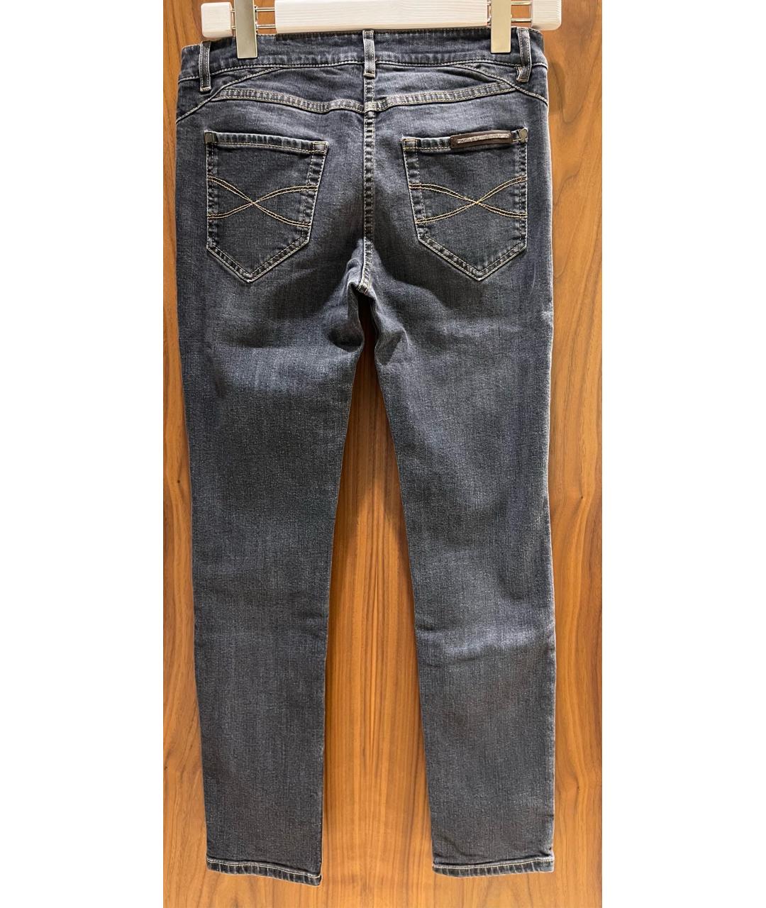 BRUNELLO CUCINELLI Серые хлопко-эластановые прямые джинсы, фото 2