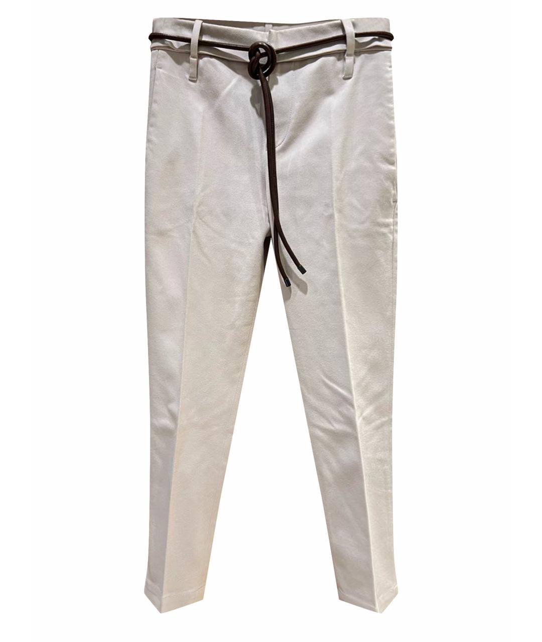 BRUNELLO CUCINELLI Бежевые хлопковые брюки узкие, фото 1