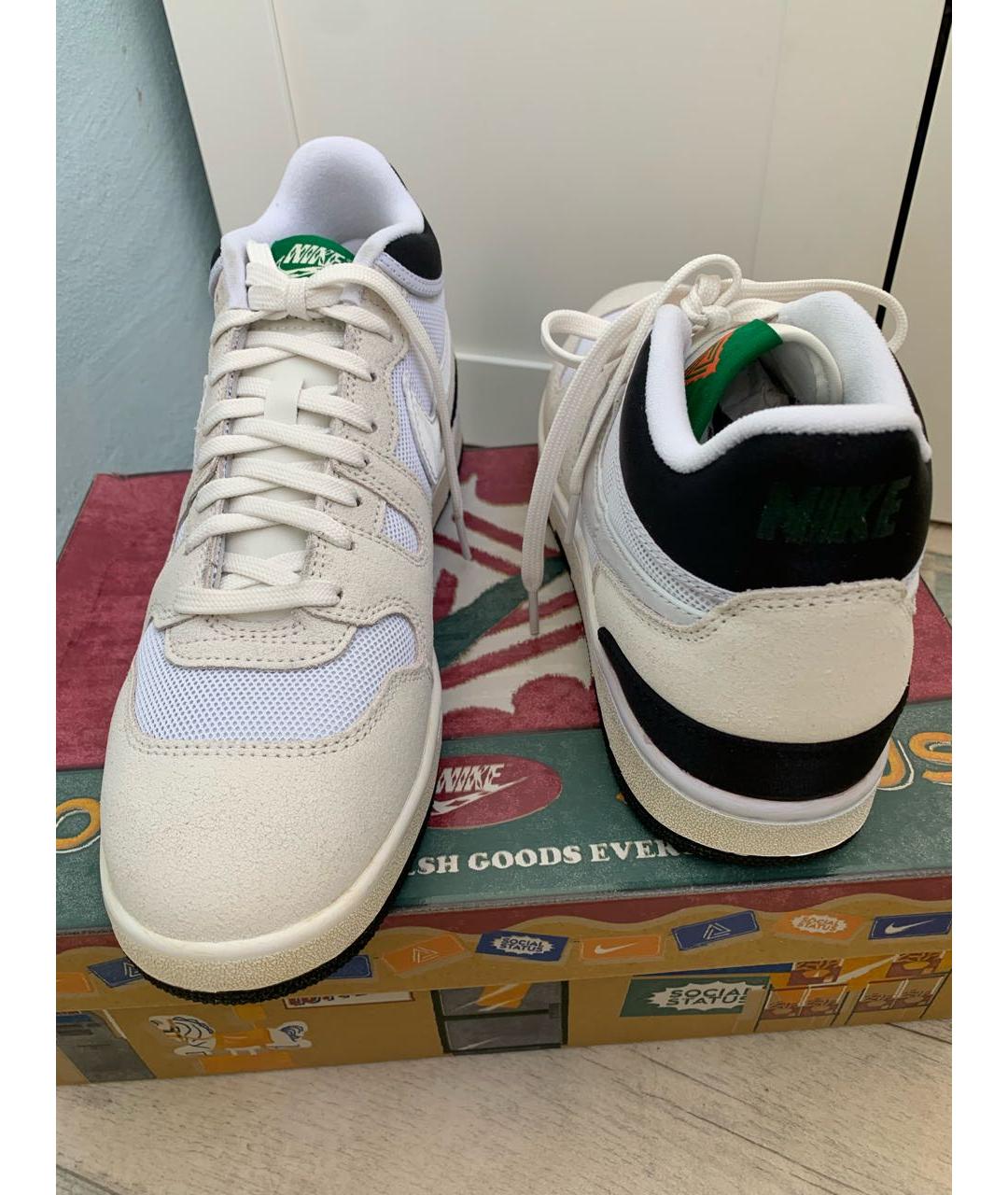 NIKE Бежевые замшевые высокие кроссовки / кеды, фото 3