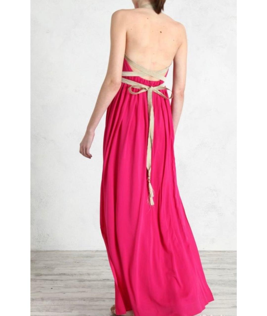 MAX MARA Розовое шелковое платье, фото 2