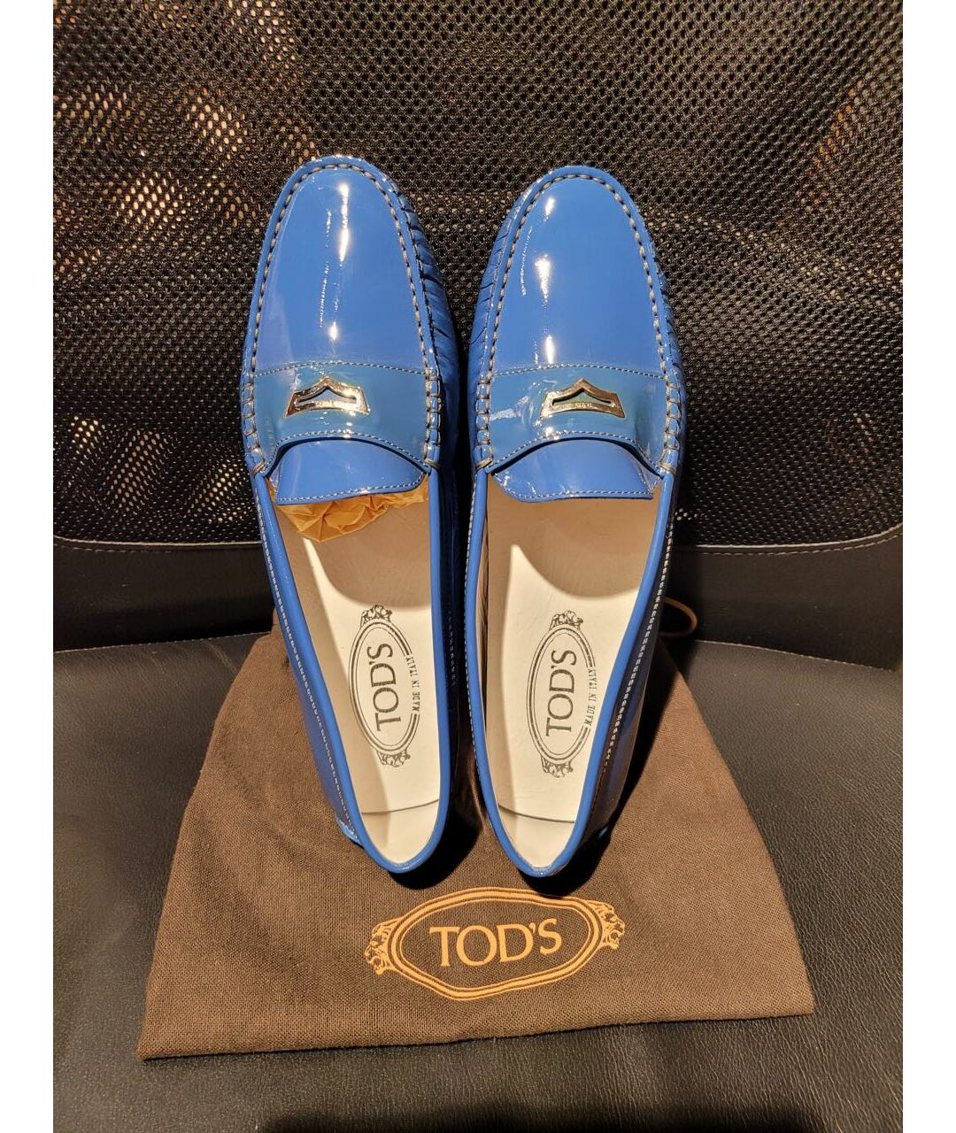 TOD'S Голубые мокасины из лакированной кожи, фото 3