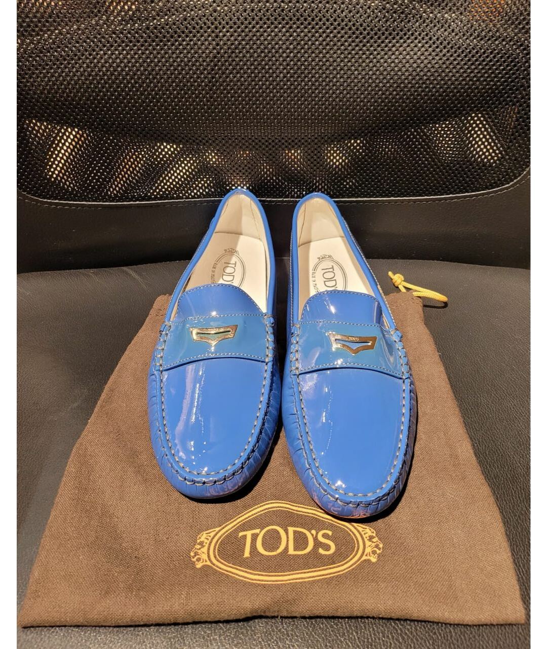 TOD'S Голубые мокасины из лакированной кожи, фото 2