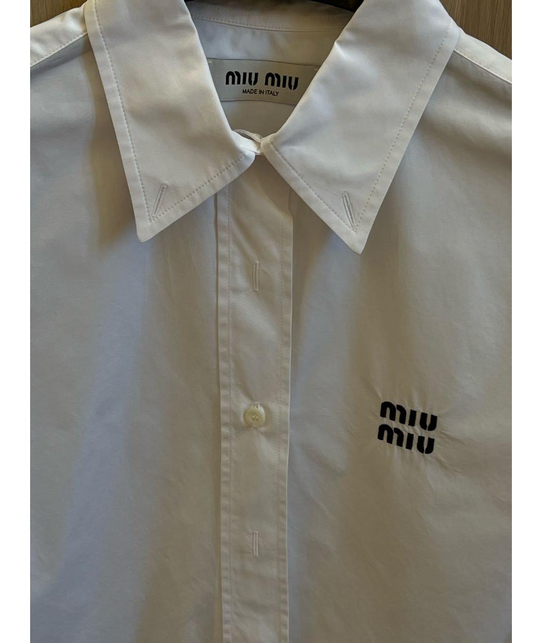 MIU MIU Белая хлопковая рубашка, фото 4