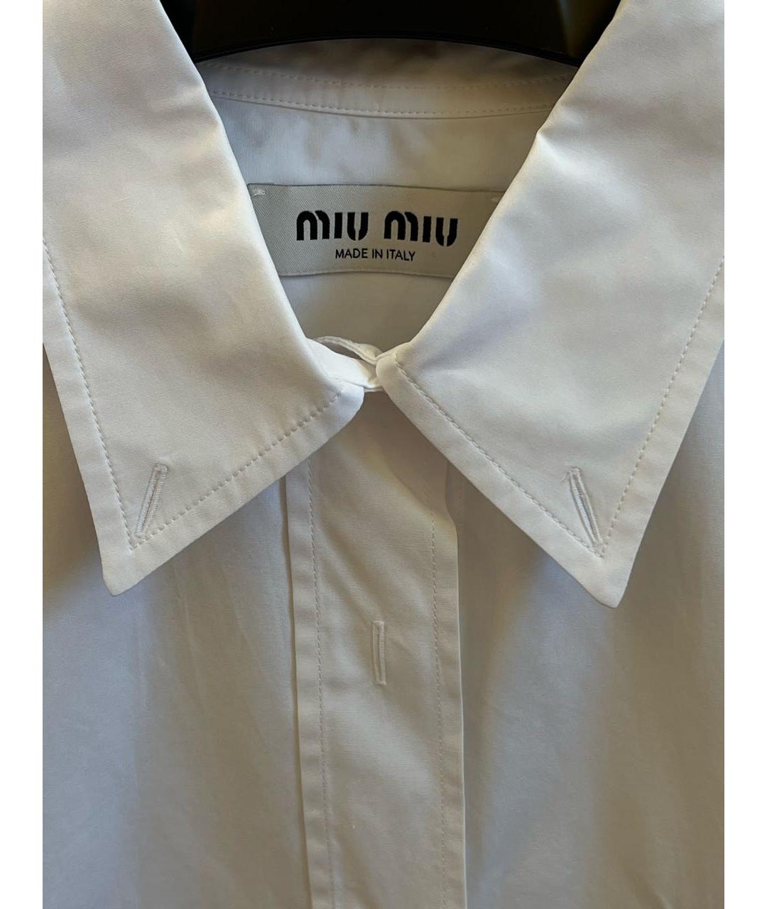 MIU MIU Белая хлопковая рубашка, фото 5