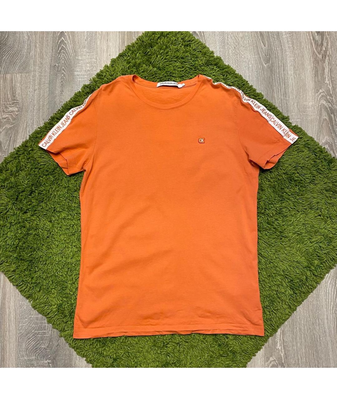 CALVIN KLEIN JEANS Оранжевая хлопковая футболка, фото 5