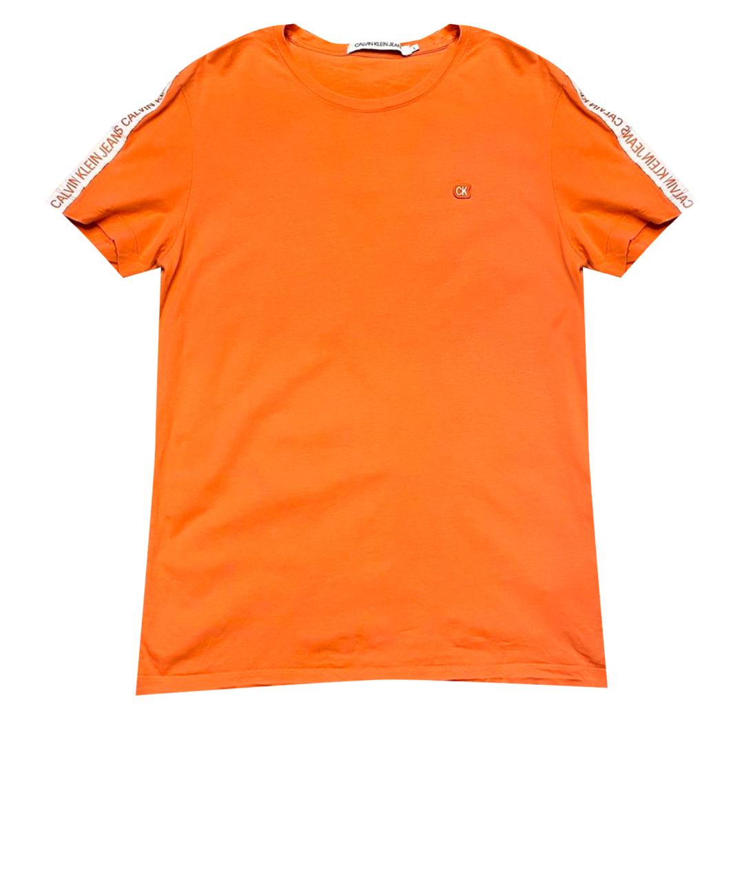 CALVIN KLEIN JEANS Оранжевая хлопковая футболка, фото 1