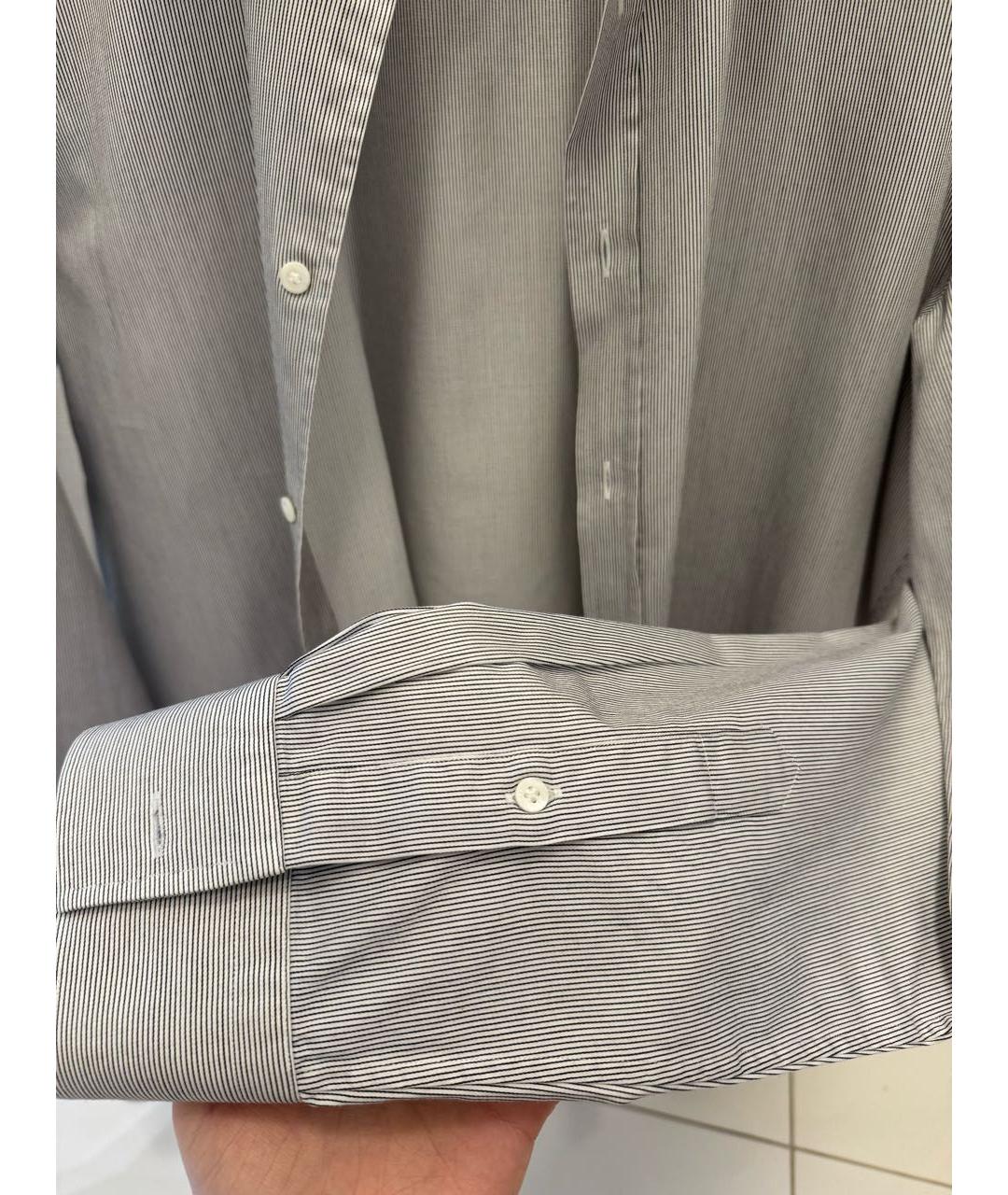 FENDI Антрацитовая хлопко-лиоцелловая классическая рубашка, фото 4