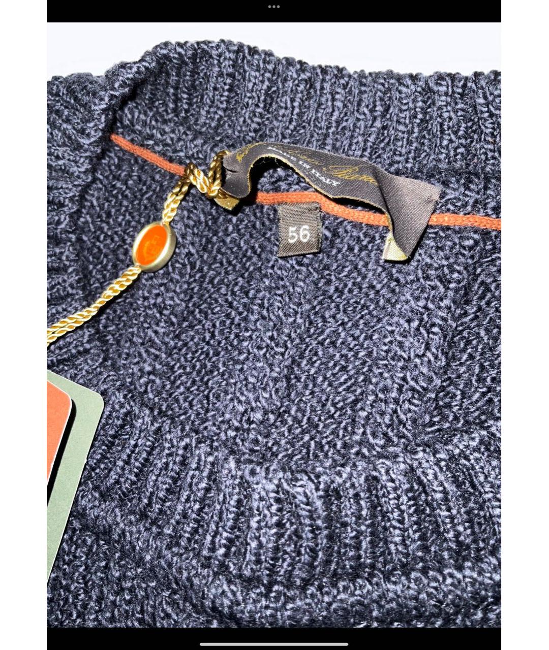 LORO PIANA Темно-синий хлопковый джемпер / свитер, фото 4