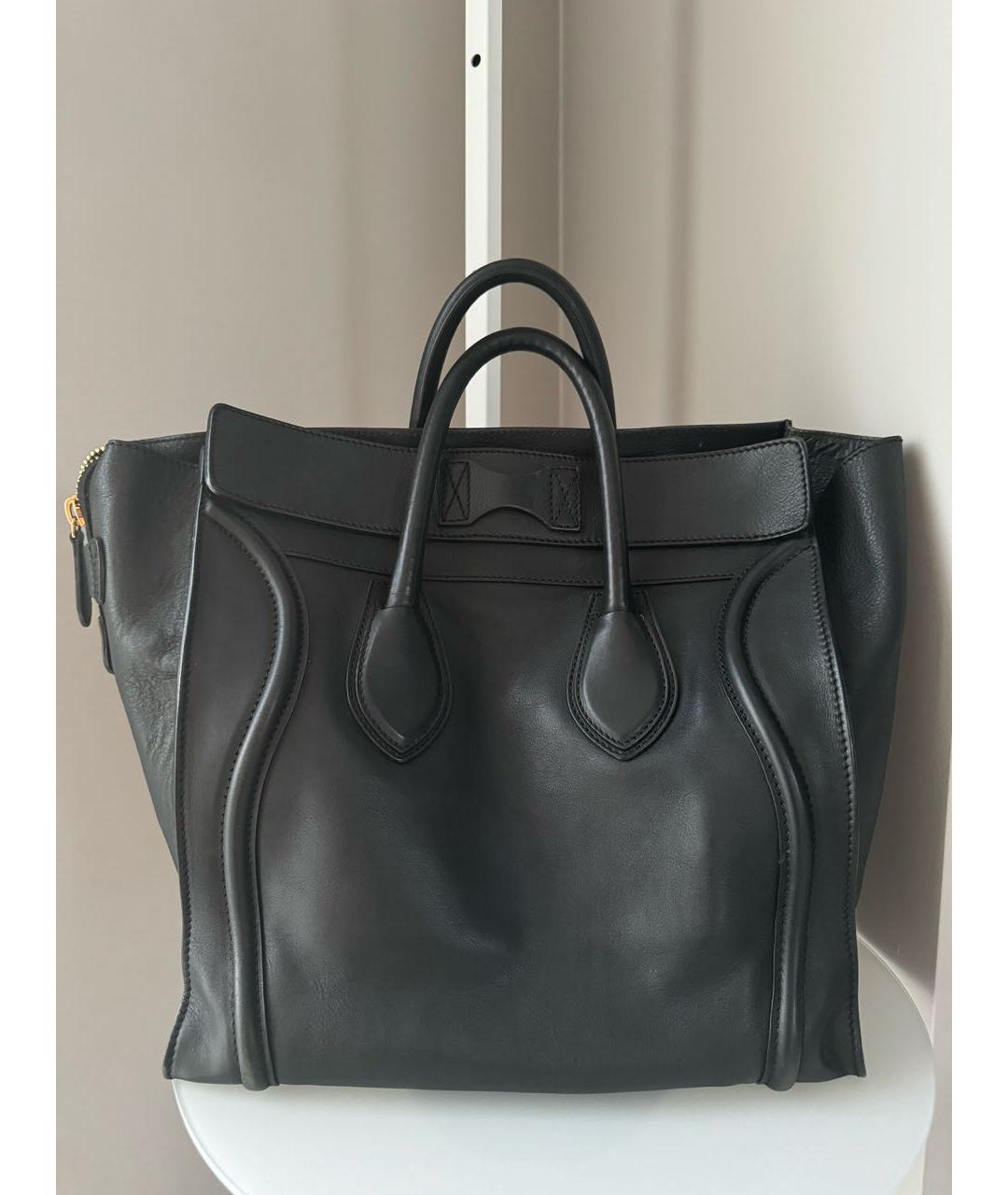 CELINE PRE-OWNED Черная кожаная сумка тоут, фото 3