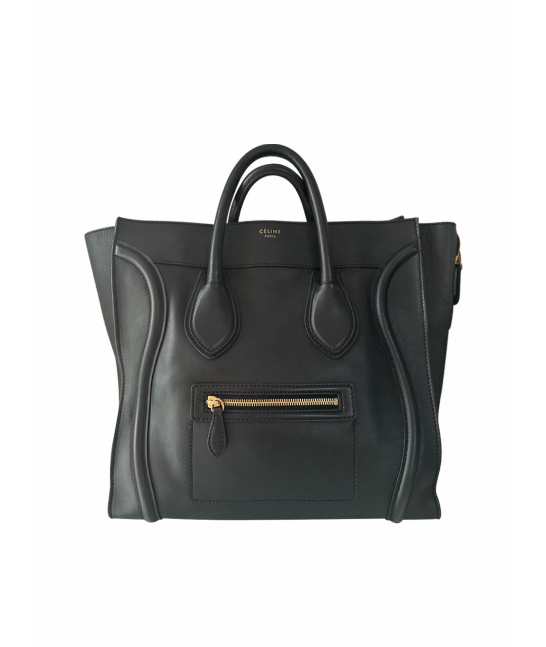 CELINE PRE-OWNED Черная кожаная сумка тоут, фото 1