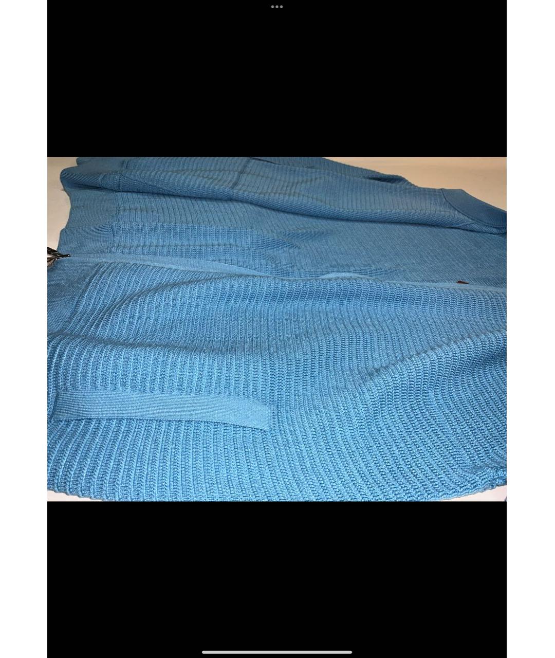 LORO PIANA Голубой шелковый кардиган, фото 3