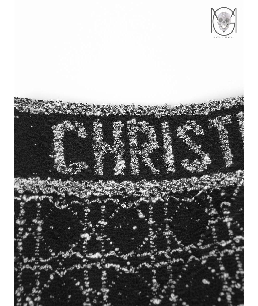 CHRISTIAN DIOR PRE-OWNED Черная твидовая юбка мини, фото 3