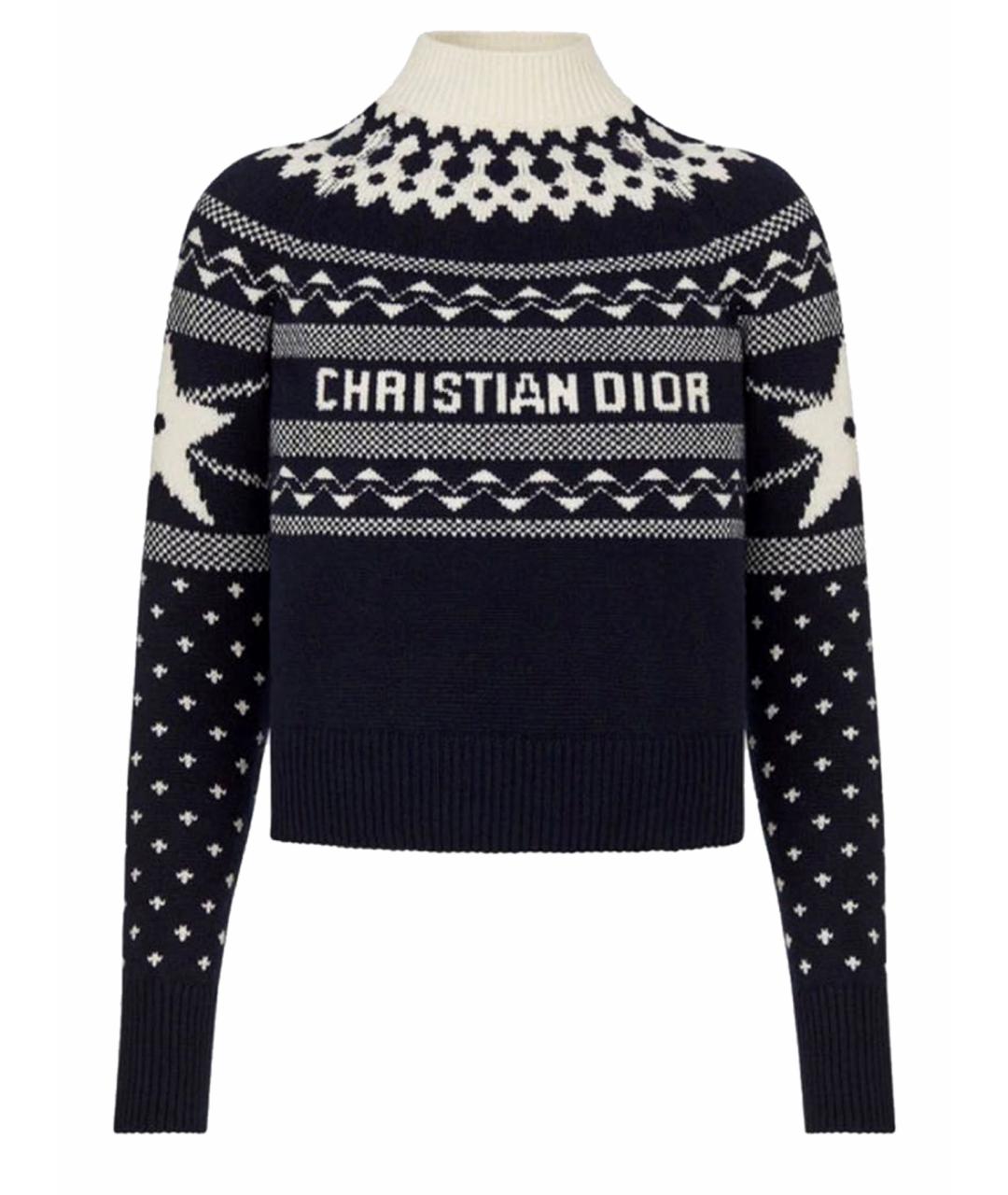 CHRISTIAN DIOR PRE-OWNED Темно-синий шерстяной джемпер / свитер, фото 1